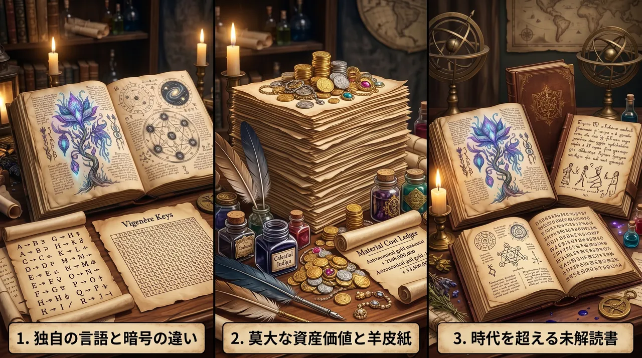 ヴォイニッチ手稿 解析対話 - 同時代における異常性と莫大な製作コスト