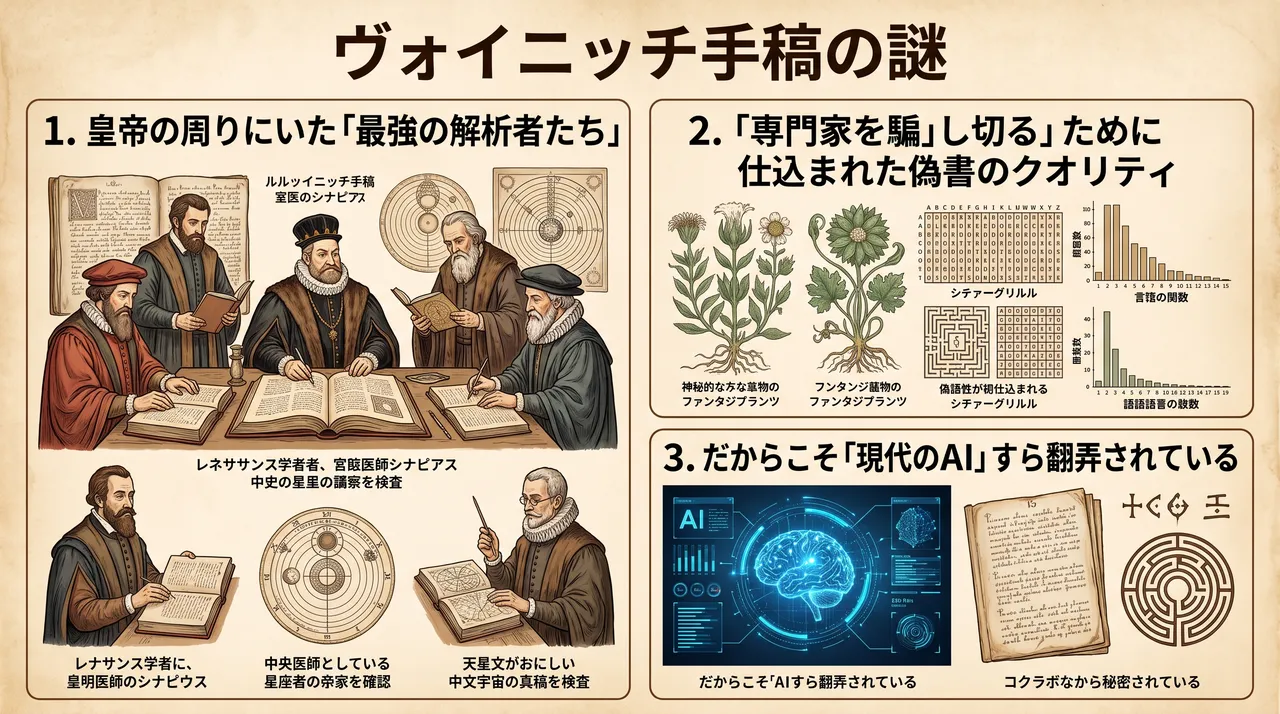 ヴォイニッチ手稿 解析対話 - 皇帝の周りにいた「最強の解析者たち」