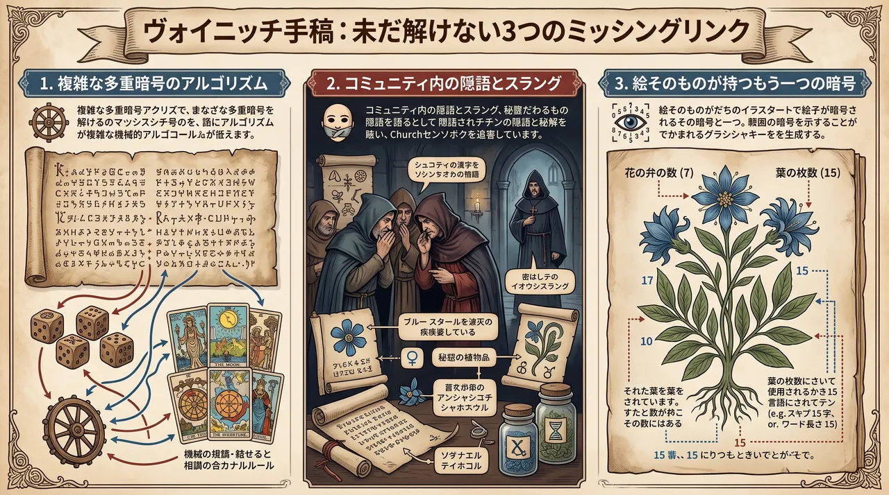 ヴォイニッチ手稿 解析対話 - ミッシングリンク：知識ではなく「鍵」が足りない